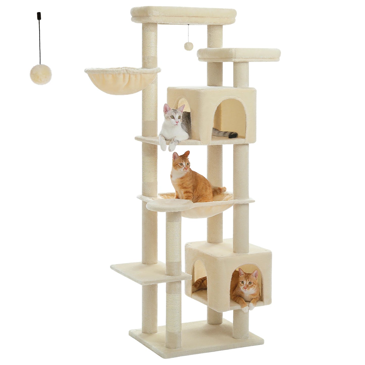 PAWZ Road Tall Cat Tree with Scratching Posts and Hammock