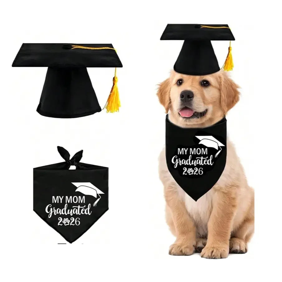Pet Graduation Cap Set With Fringe For Dogs And Cats