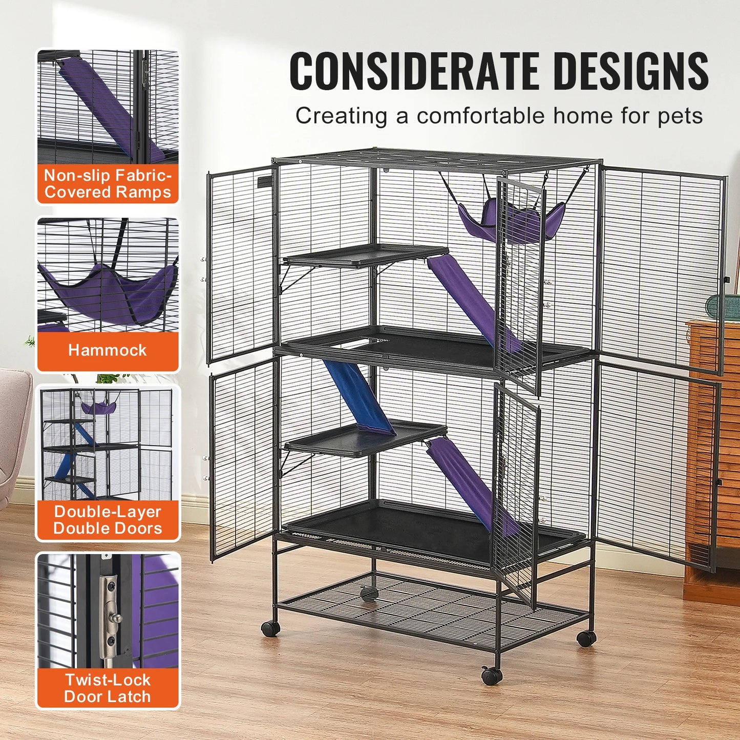 Ferret Cage 4-Tier Critter Nation Metal Cage Small Animals
