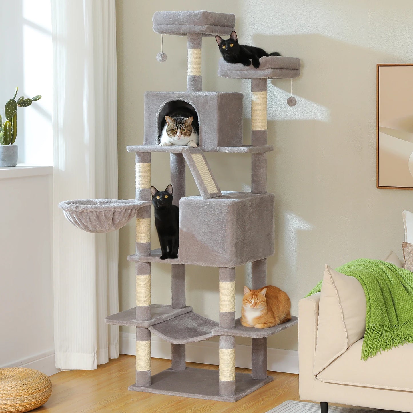PAWZ Road Tall Cat Tree With Scratching Posts Perch