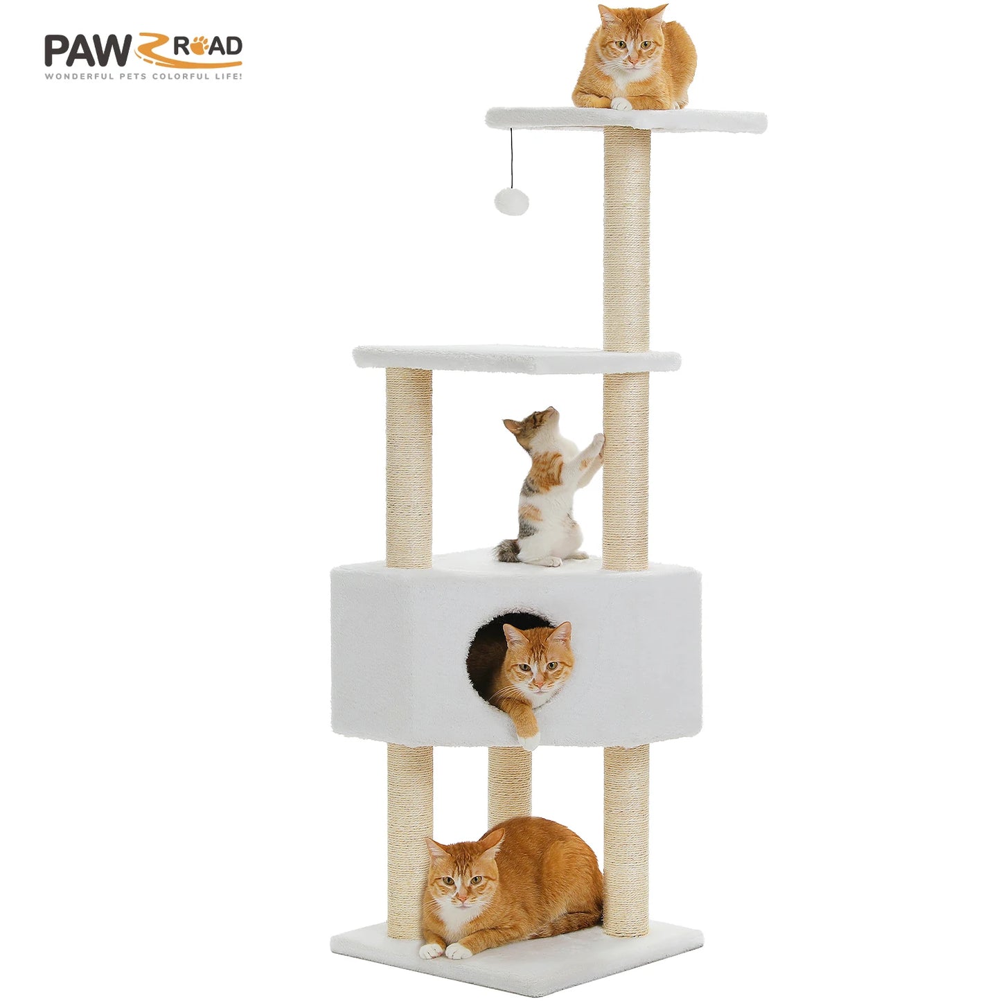 PAWZ Road Indoor Cat Tree With Hammock And Scratching Posts