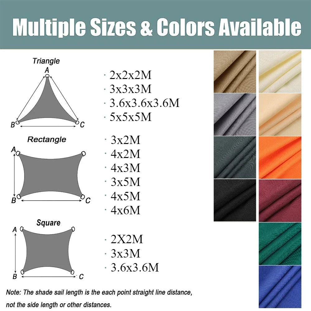Waterproof Sun Shelter Sunshade Protection Shade Sail Awning Camping Shade Cloth Large For Outdoor Canopy Garden Patio 40%OFF