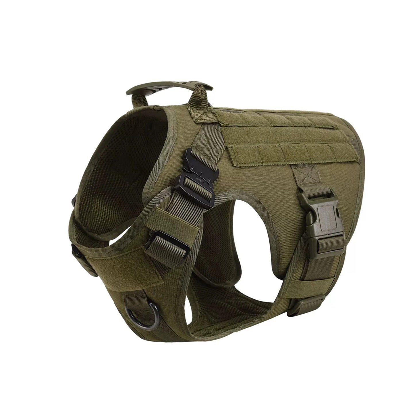 Tactical Nylon Dog Harness With Quick Release And Molle Pouches