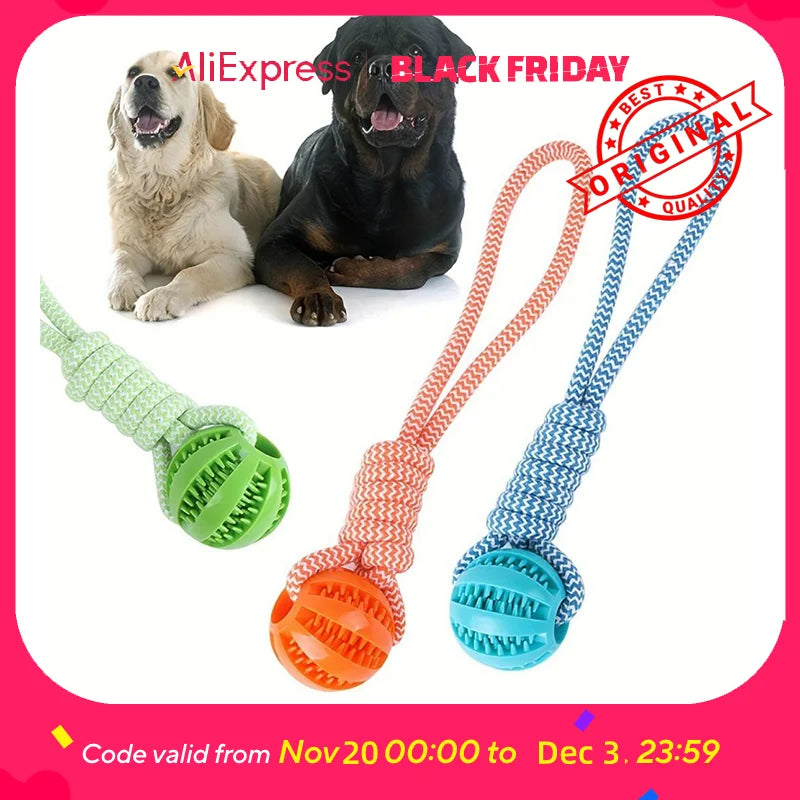 Interactive Tug Rope Treat Dispenser Dog Toy For Large Breeds