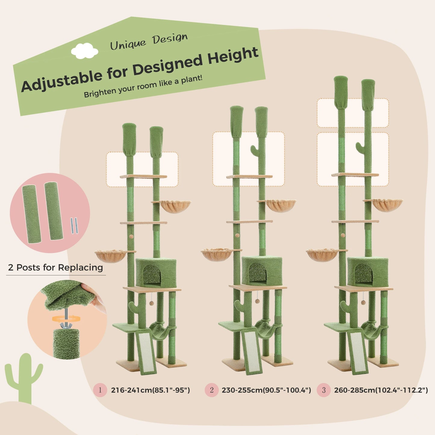 PAWZ Road Floor To Ceiling Cat Tree With Seven Tiers
