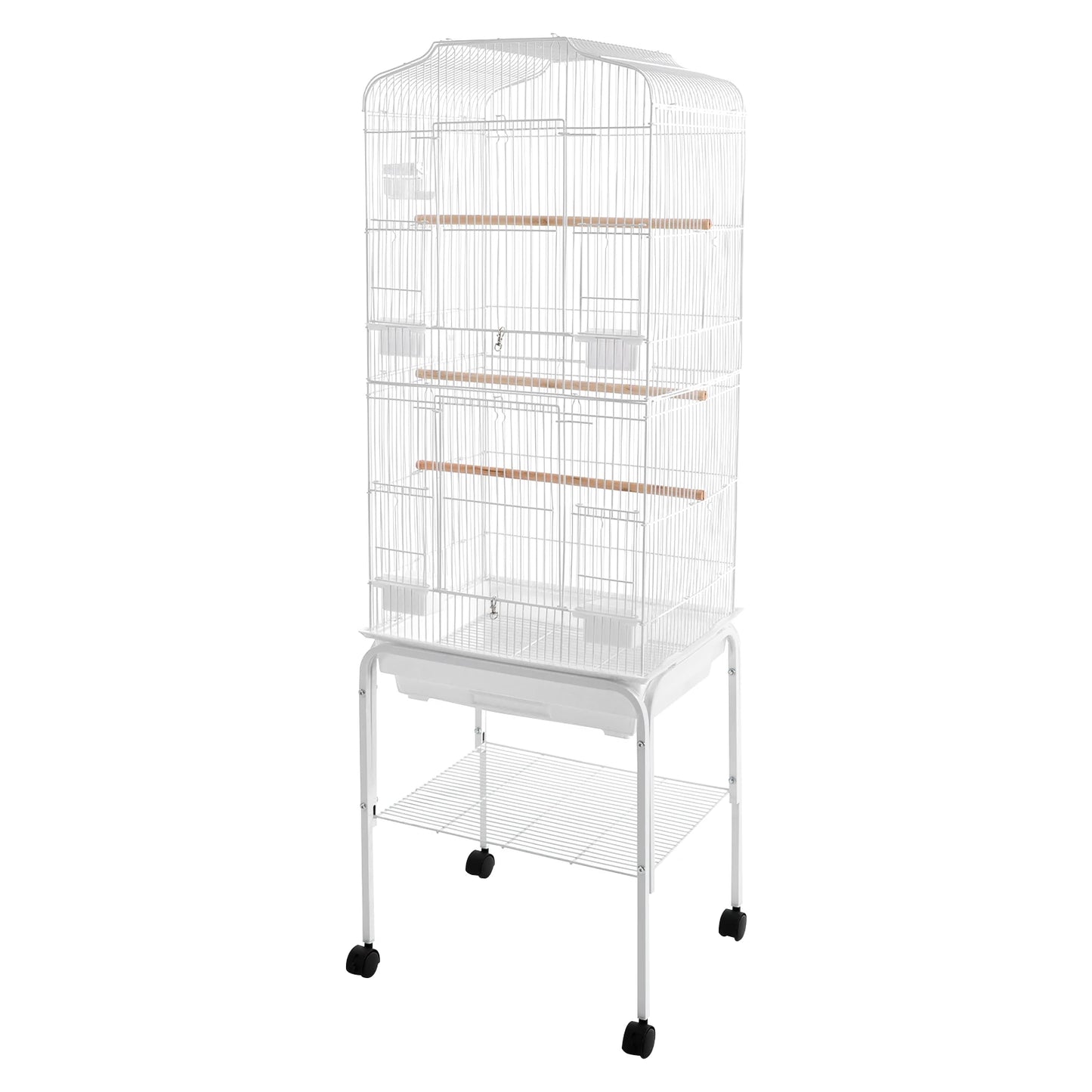 Large Metal Bird Cage With Stand And Wheels For Parrots