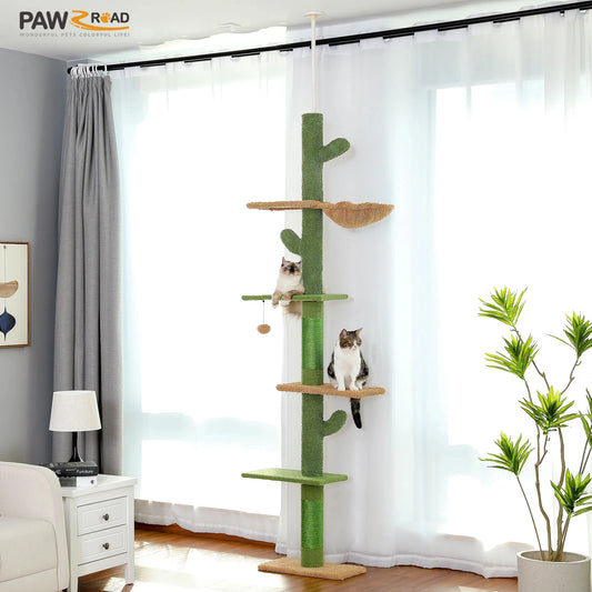 Pawz Road 5 Tier Cactus Cat Tower With Hammock Scratcher