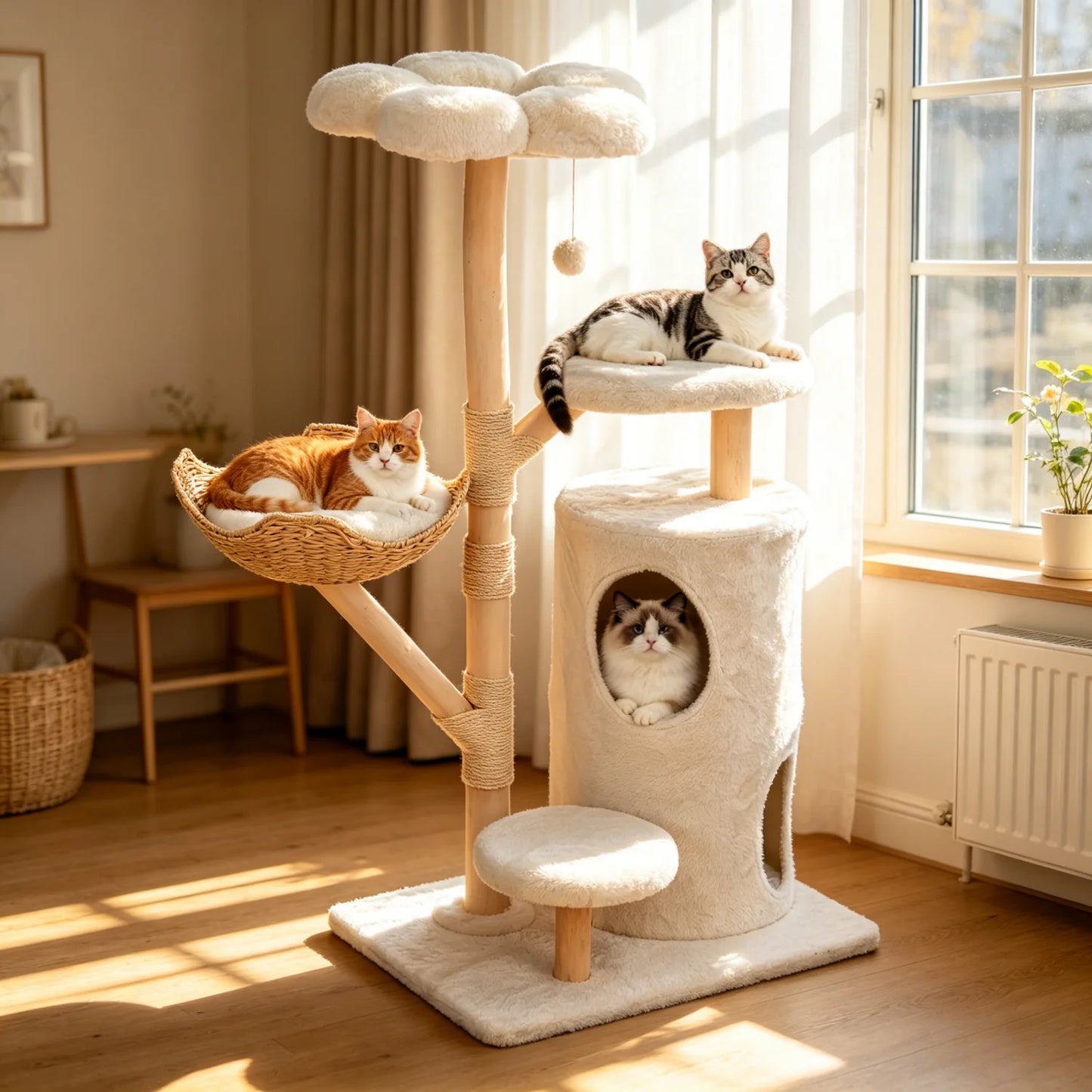 BINGOPAW Multi Level Cat Tree Activity Tower With Sisal Posts
