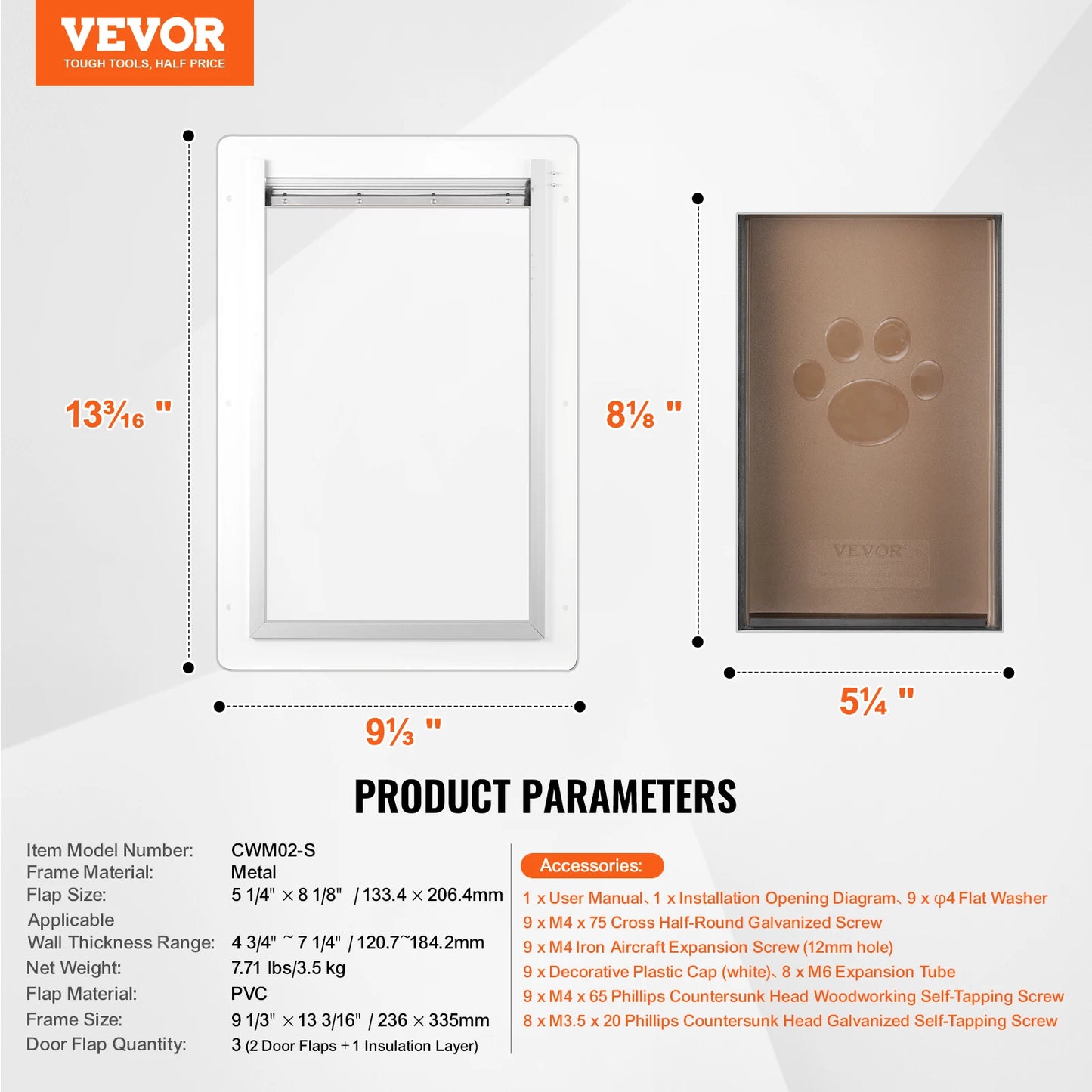 Weatherproof Metal Pet Door With Secure Lock And Triple Flap