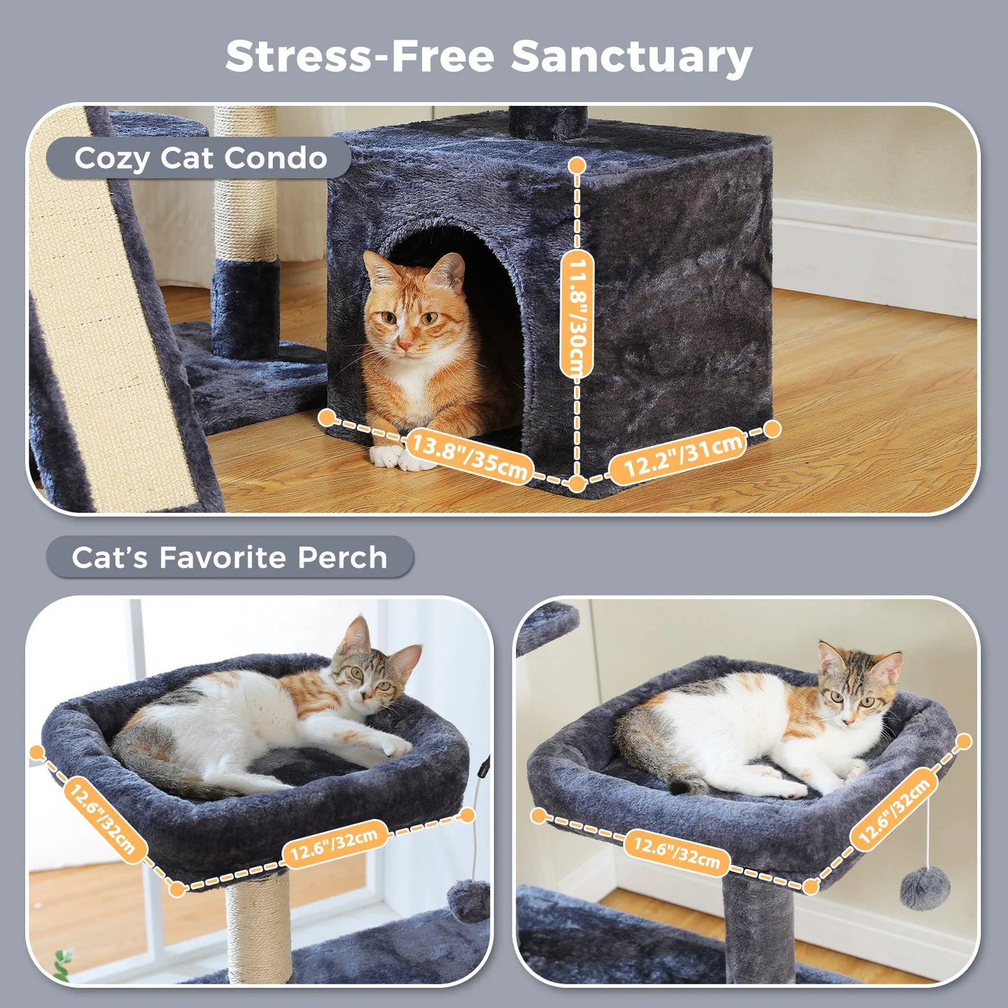 Pawz Road Multi Tier Cat Tree With Sisal Scratching Posts