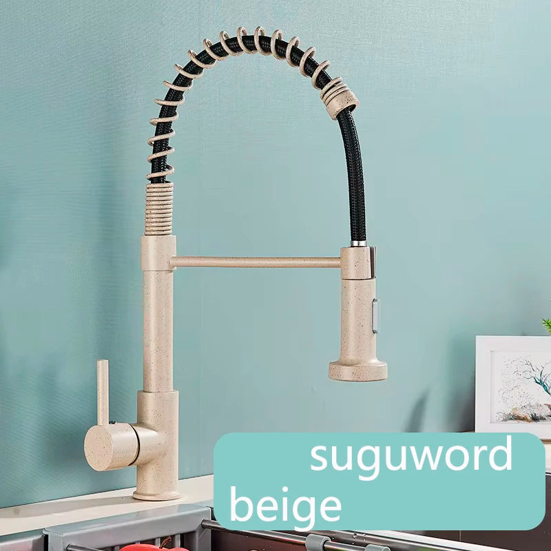 Removable Gourmet Kitchen Faucet 2 Modes Sprayer Rotatable Deck Mount Single Handle Cold Hot Water Mixer Kitchen Sink Crane
