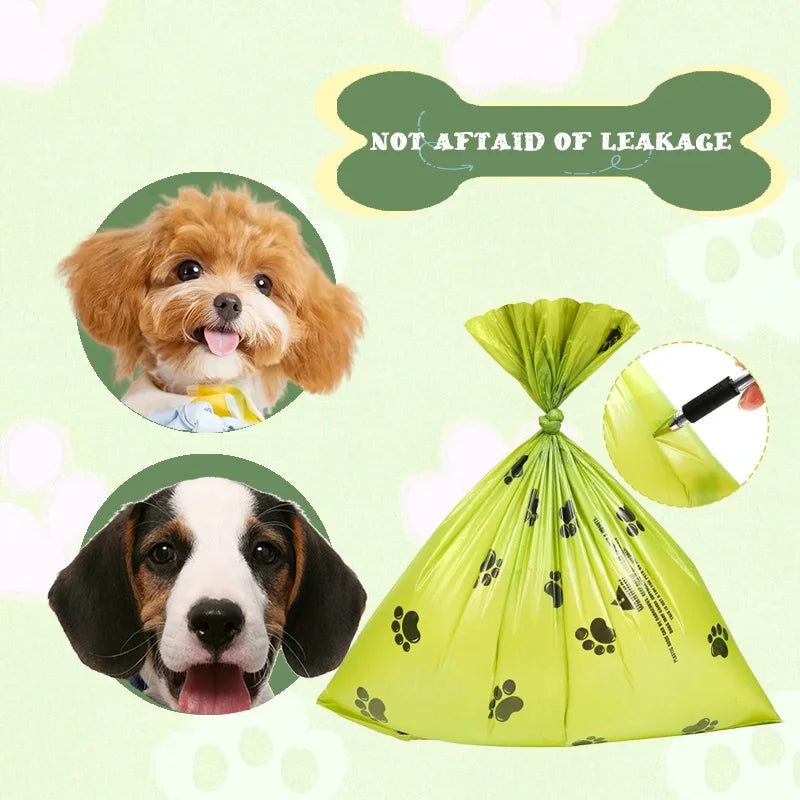 Extra Thick Leak Proof Dog Poop Bags With Paw Print