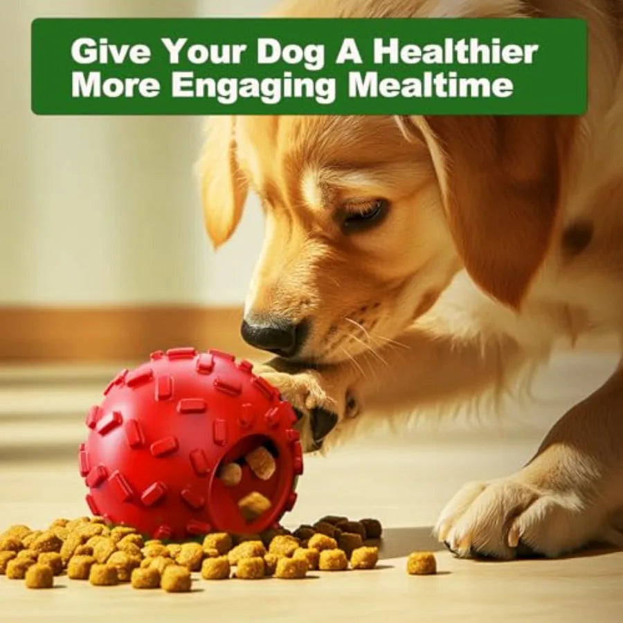 Interactive Treat Dispensing Puzzle Ball For Slow Eating Dogs