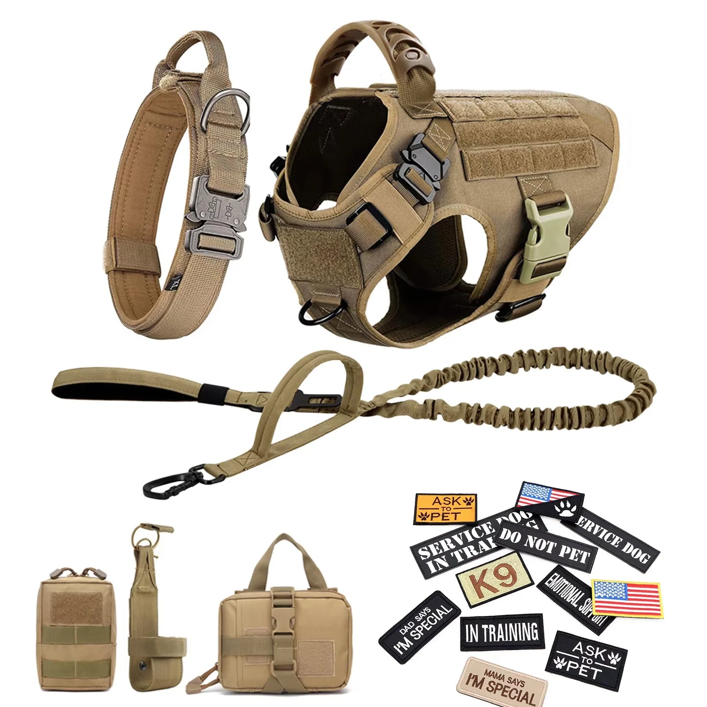 Tactical Nylon Dog Harness Vest With Quick Release Buckle