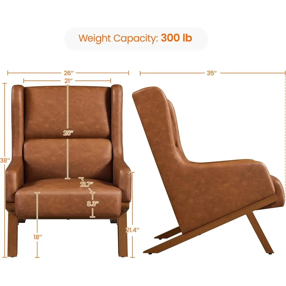 Set Of Two Wooden Living Room Armchairs Featuring Thick Seating And Pivot Rotation