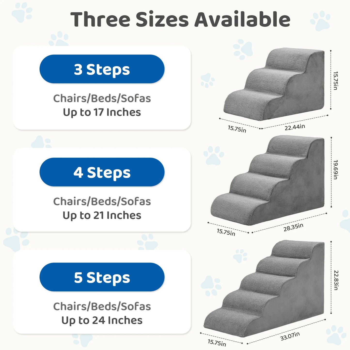 Curved High Density Foam Dog Stairs For Small Pets Indoor