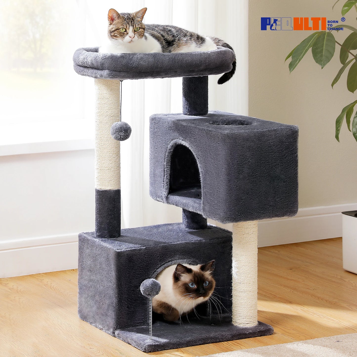 PAWZ Road Three Tier Cat Tree Tower With Sisal Posts