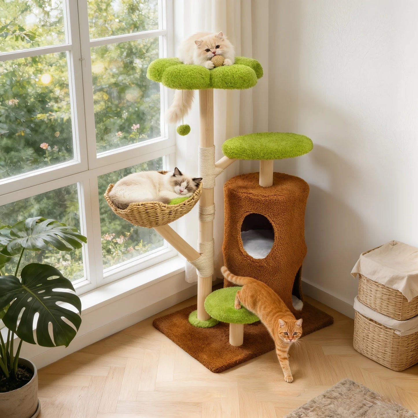 BINGOPAW Multi Level Cat Tree Activity Tower With Sisal Posts