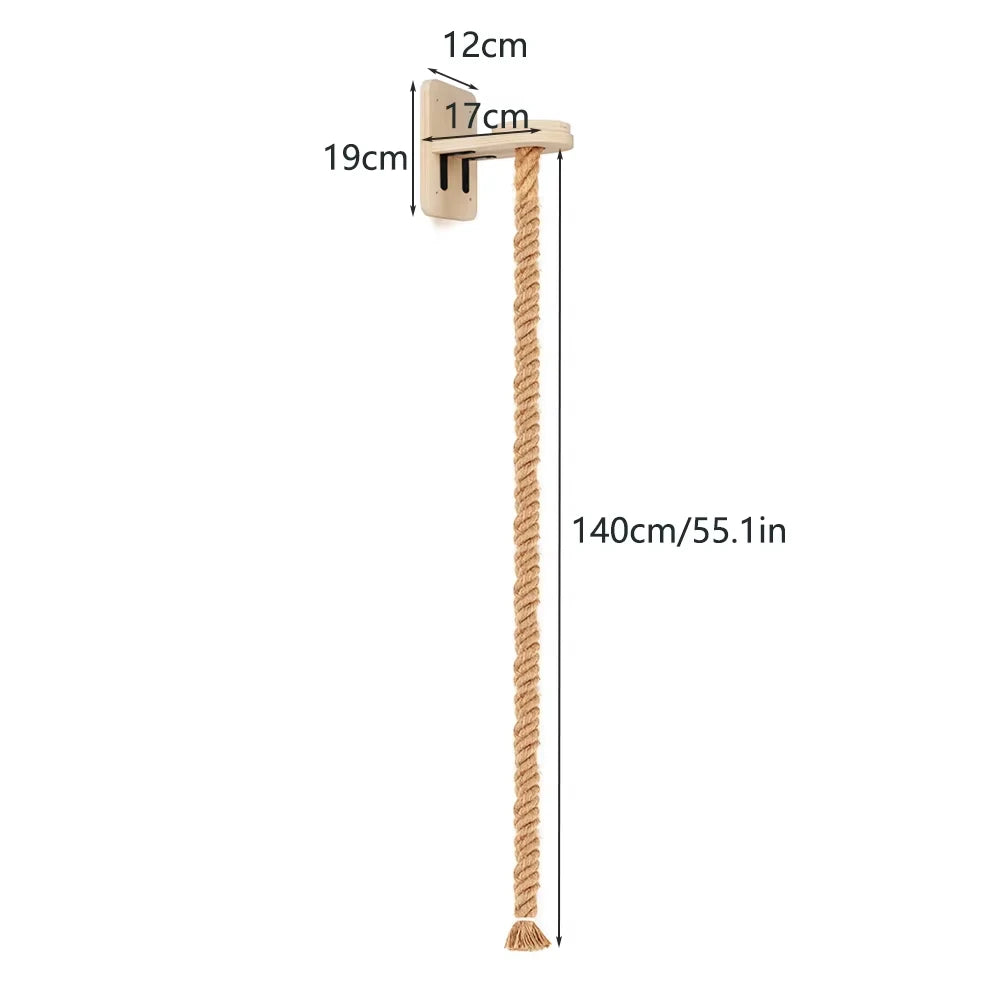 Wall Mounted Sisal Cat Climbing Shelf With Claw Sharpener Gym