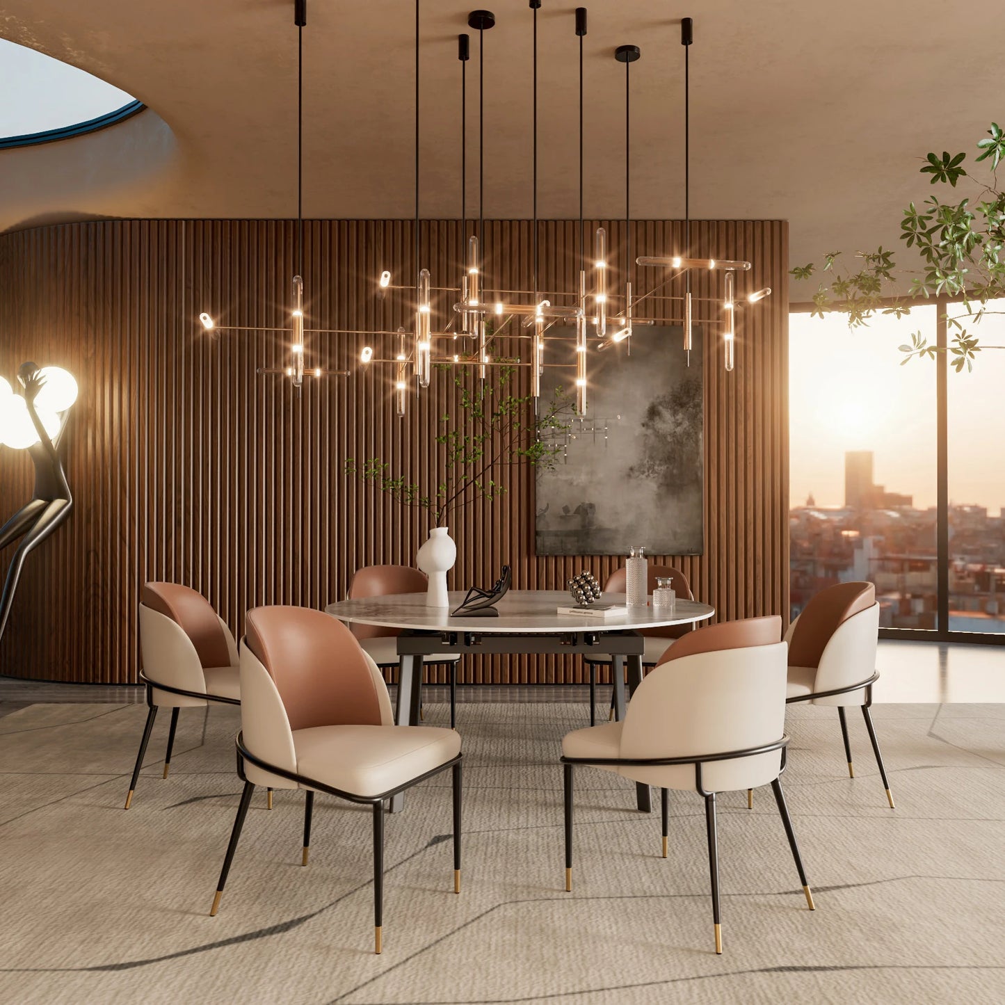 Modern Faux Leather Dining Chair Set With Padded Upholstery