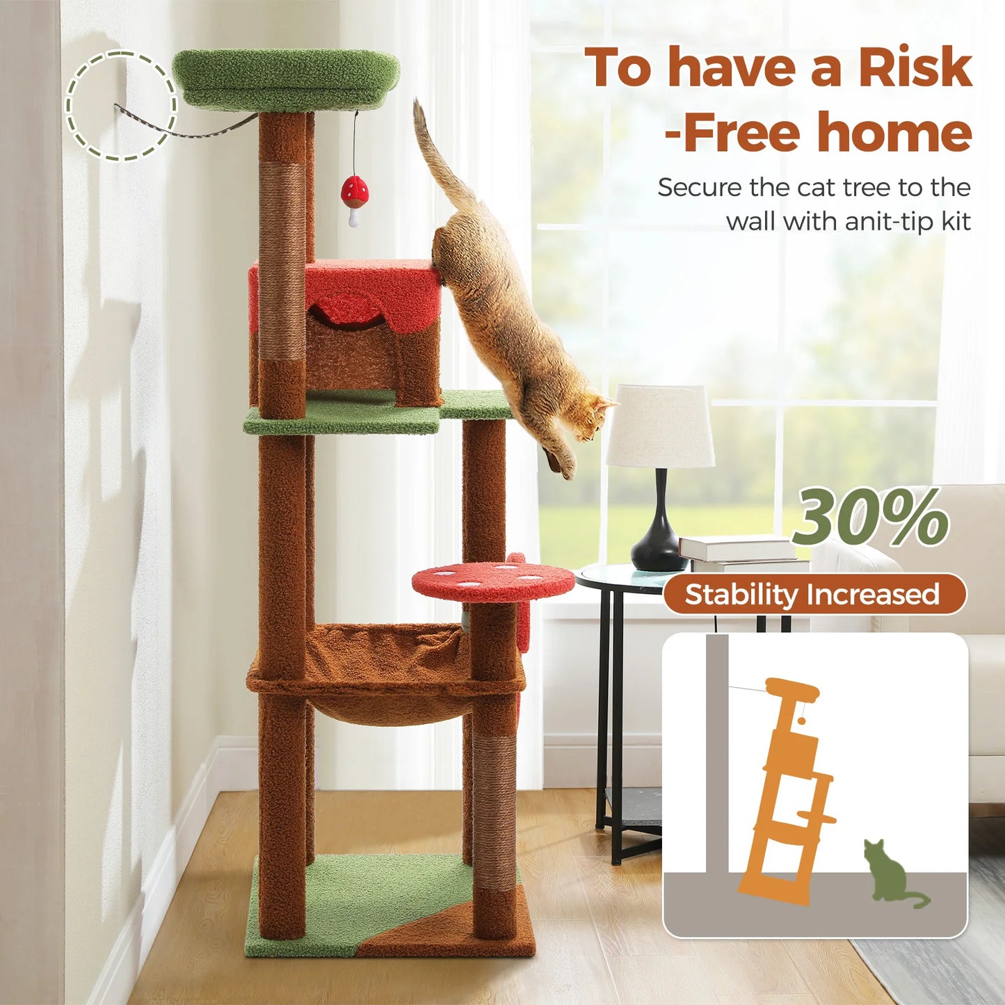 Pawz Road Cat Tower With Scratching Posts And Hammock