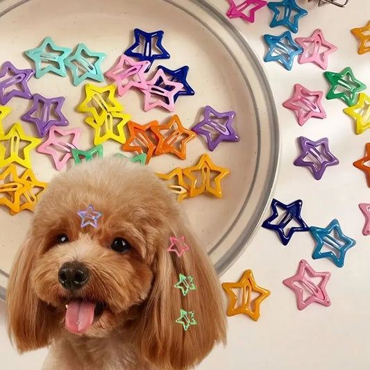 Star Pattern Pet Hair Clips for Cute Headwear Decoration