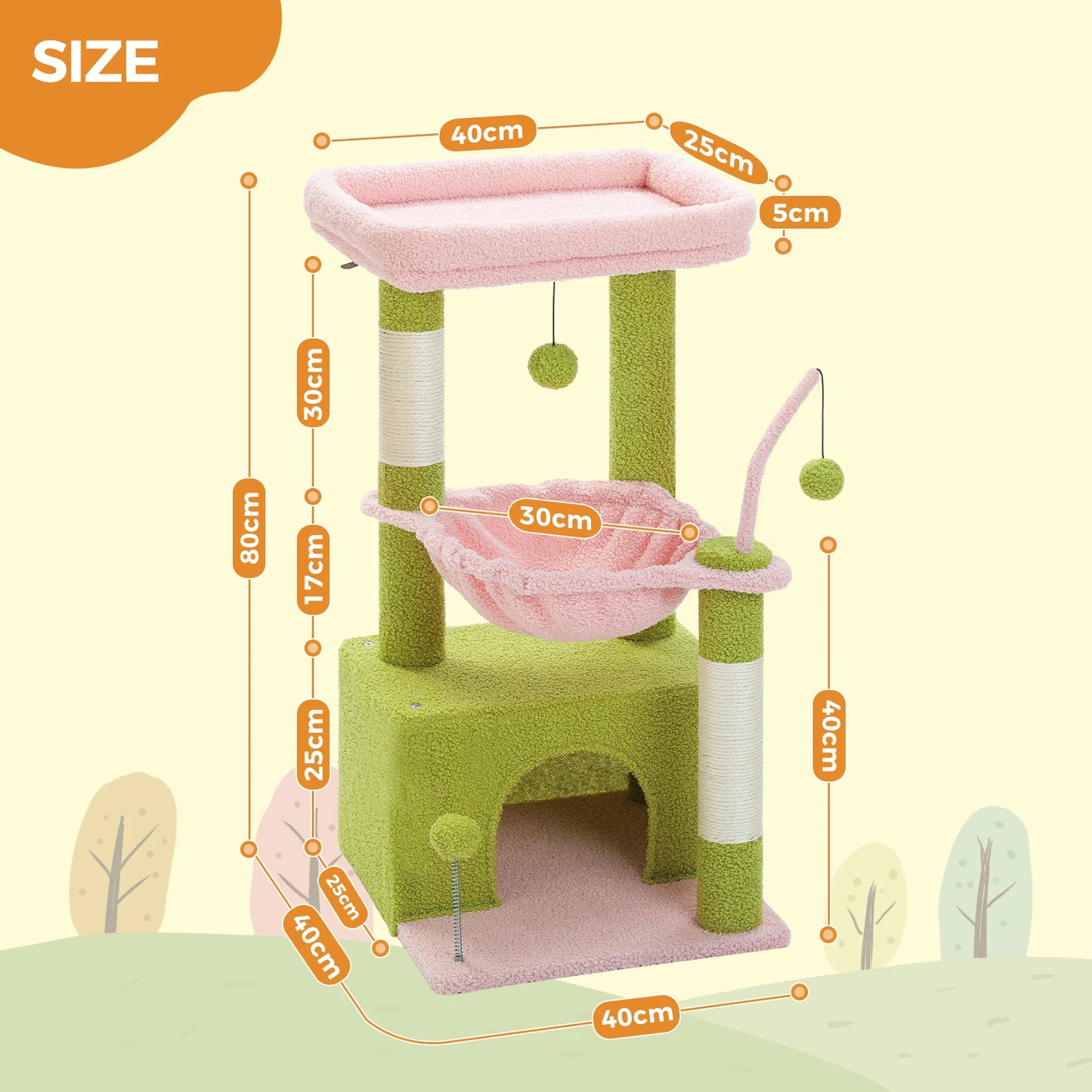Pequlti 4 In 1 Cactus Cat Tree With Scratching Post