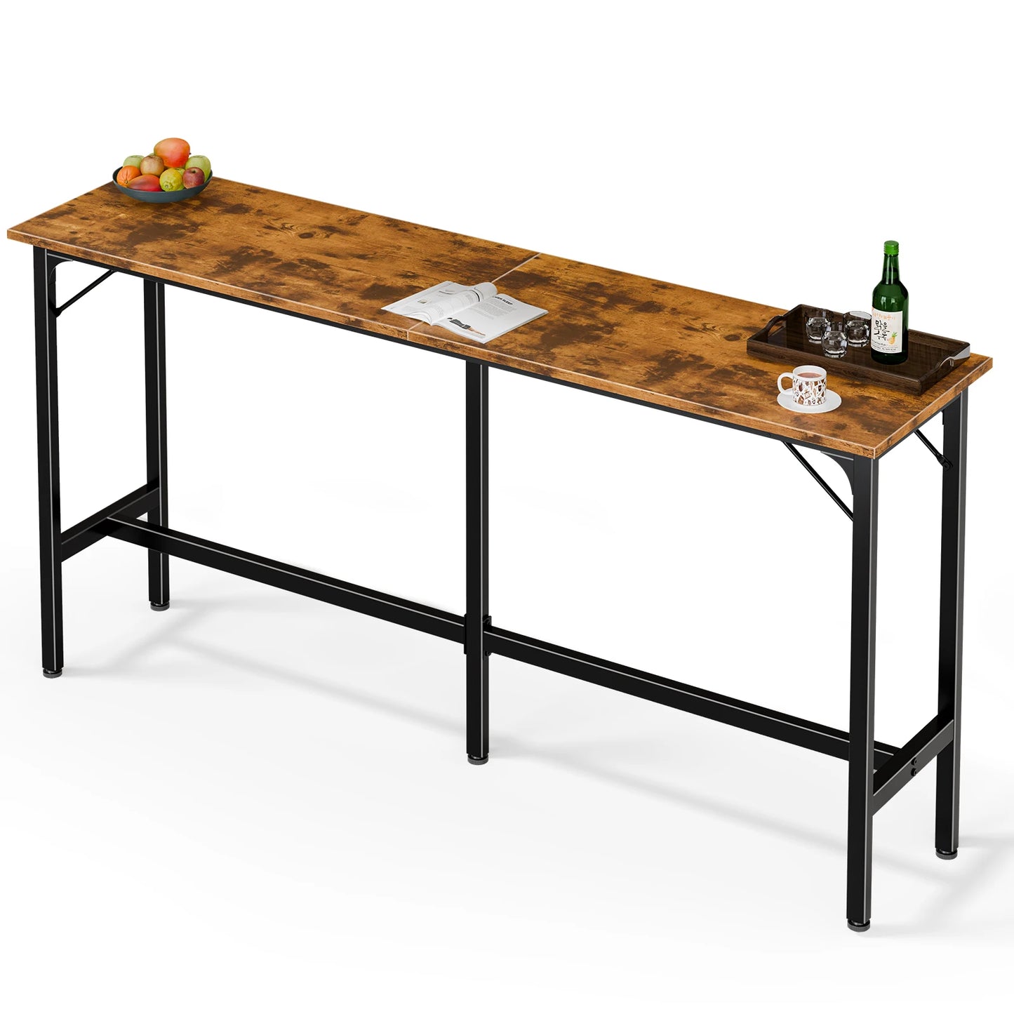 JHK Rectangular High Top Metal Bar Table For Living Room