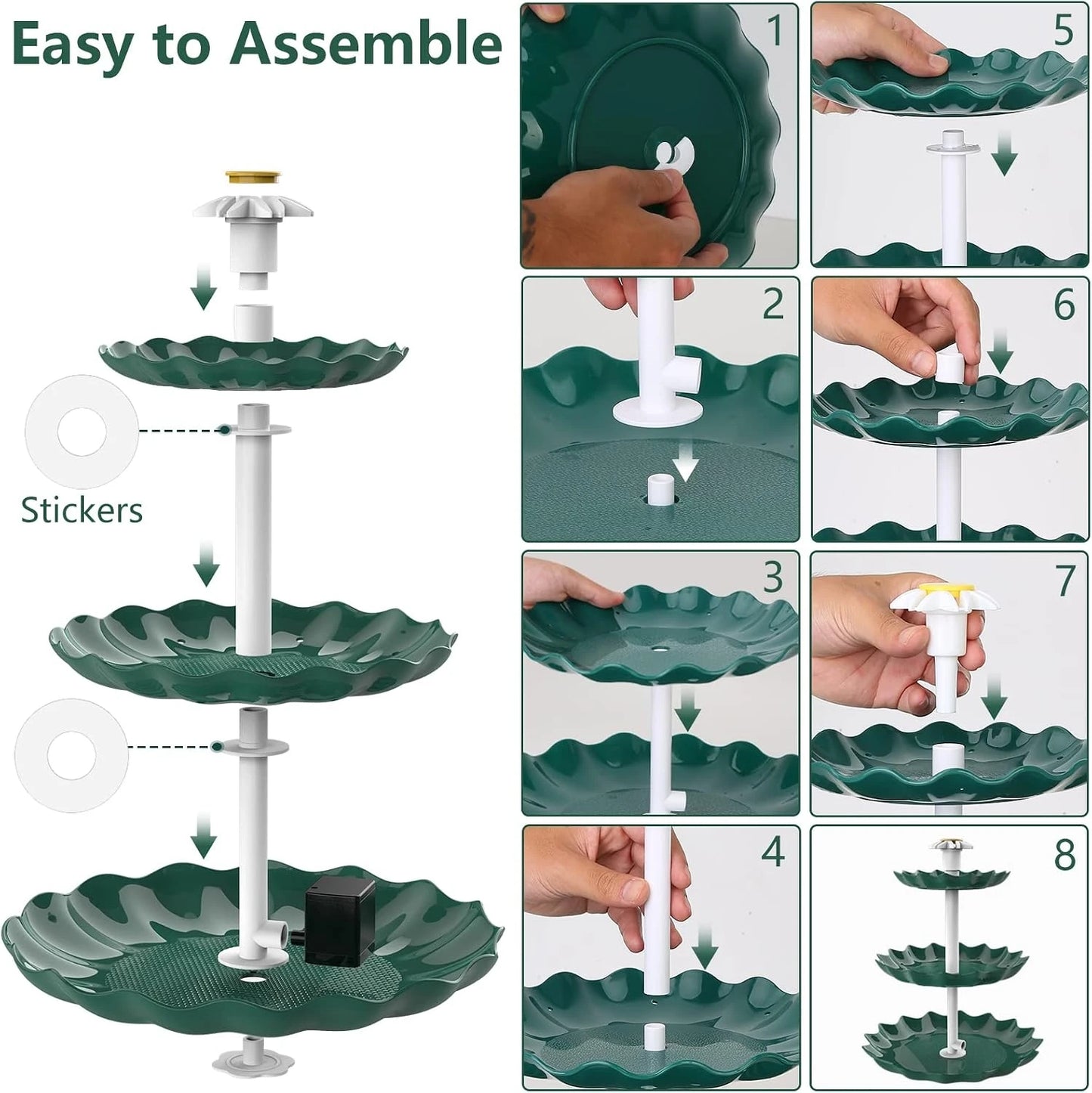 Solar Powered Bird Bath Fountain For Garden Fish Tank