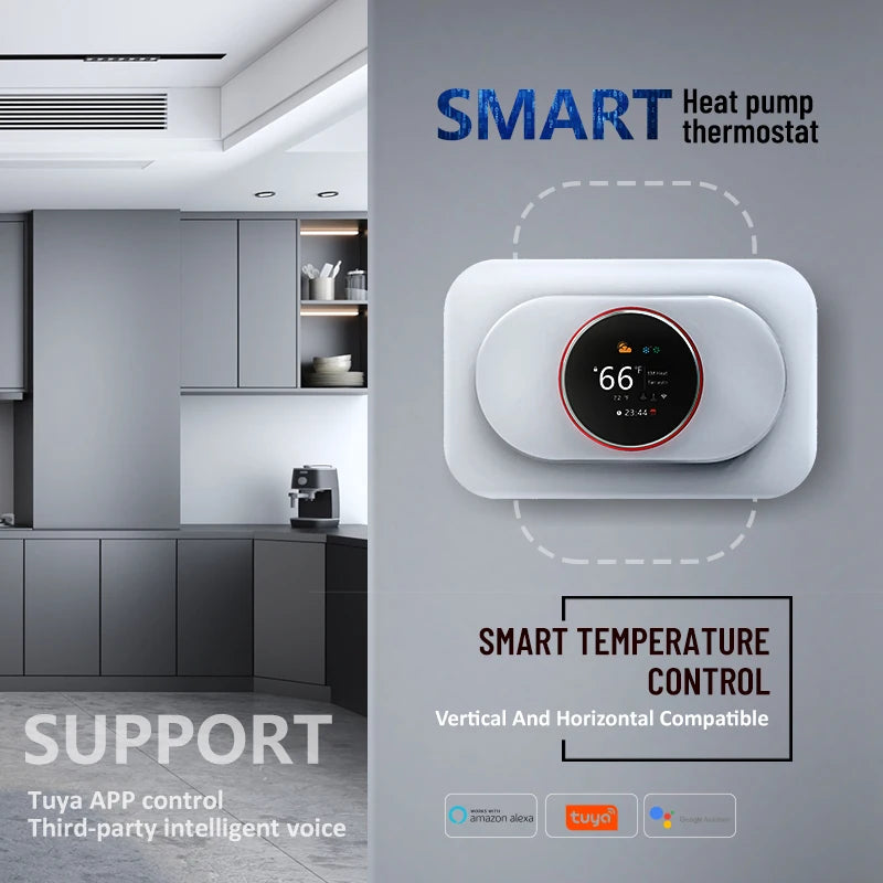 Becasmart BHP-7000 WiFi Thermostat for Home HVAC Heat Pump Tuya Wireless Smart ABS Termostat