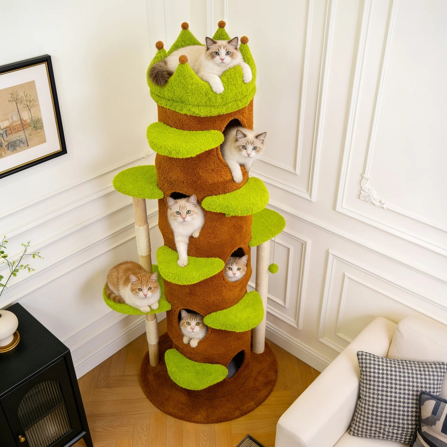 Bingopaw Premium Cat Tower With Sisal Scratcher And Play Cave