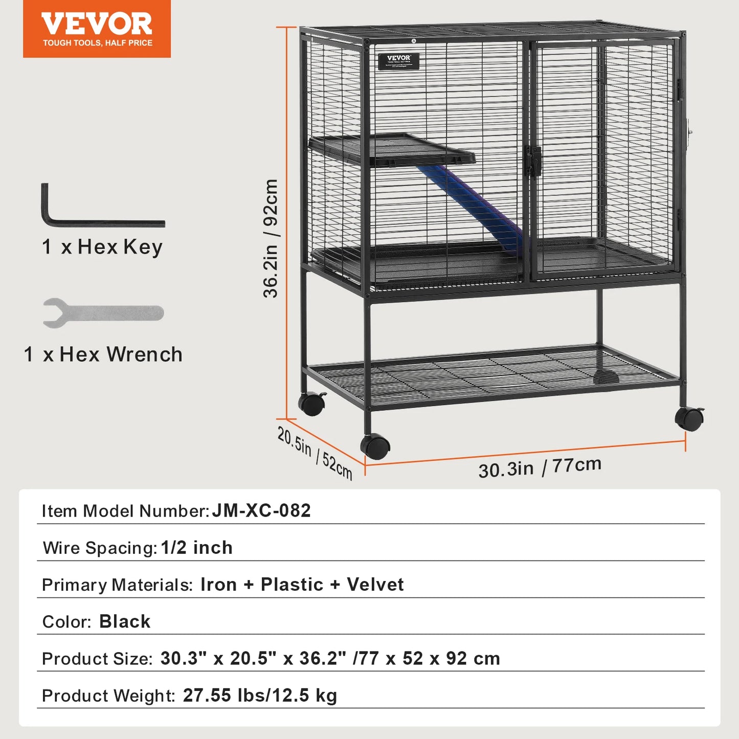SucceBuy Rolling Four Tier Metal Critter Cage For Small Animals