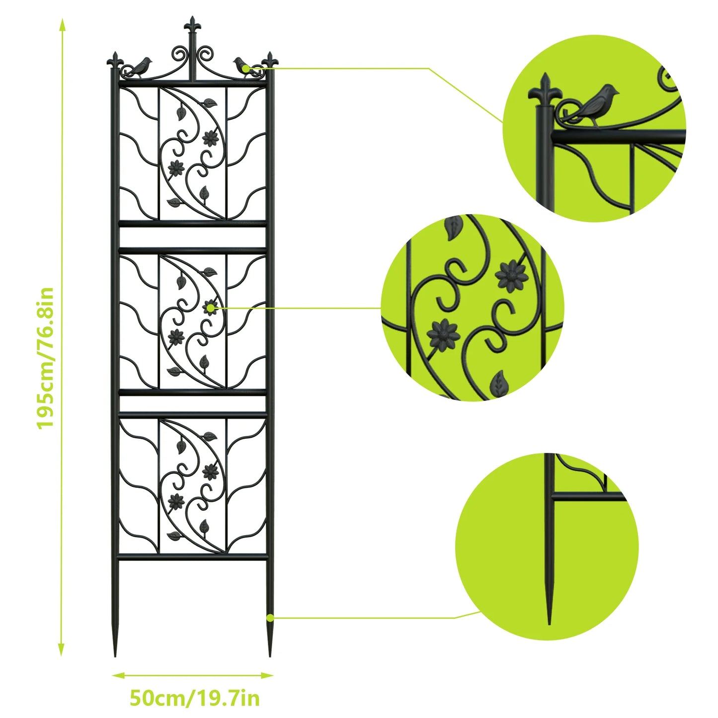 Garden Trellis Metal Fence Panel For Climbing Plants And Flowers
