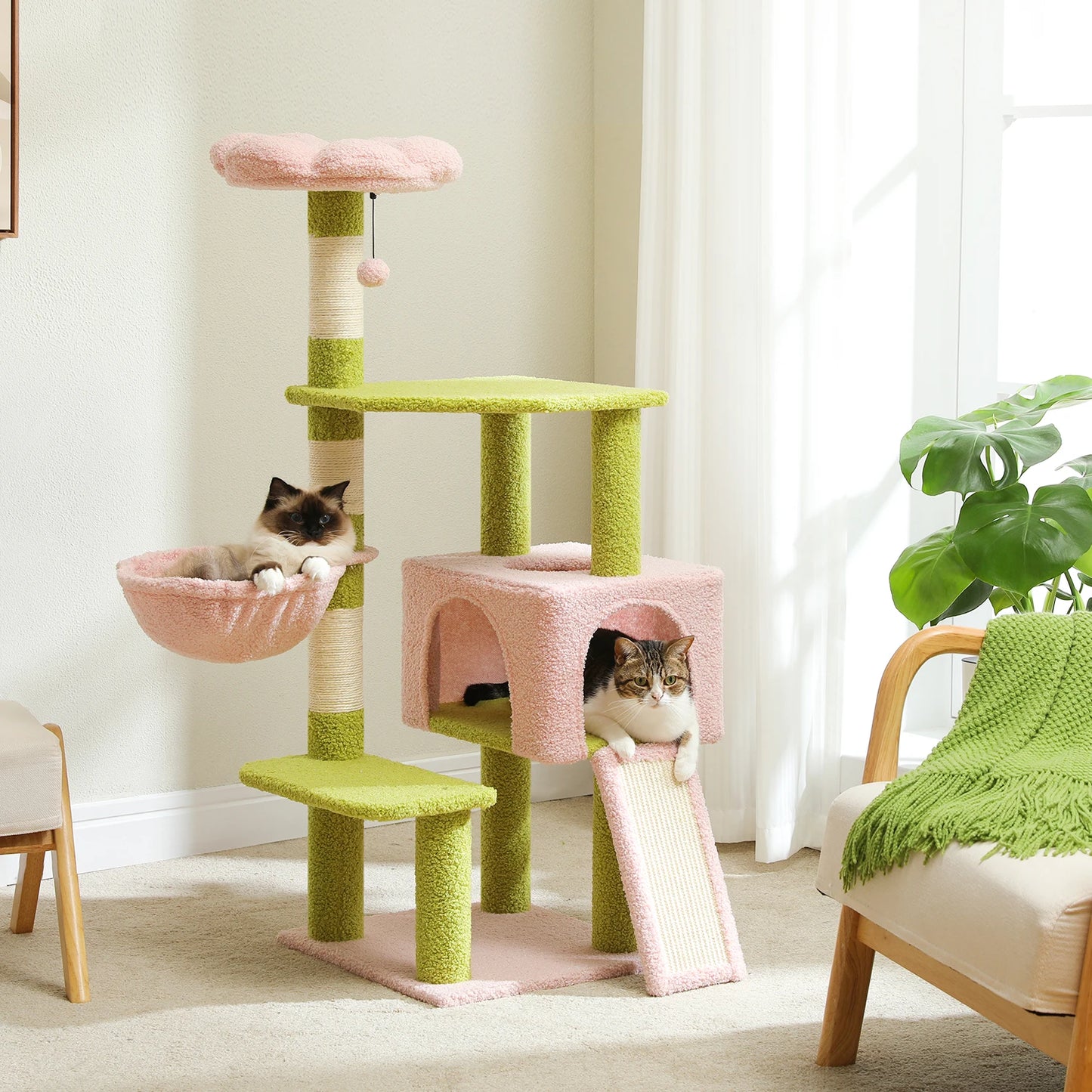 PAWZ Road Flower Cat Tree Indoor With Sisal Scratching Posts