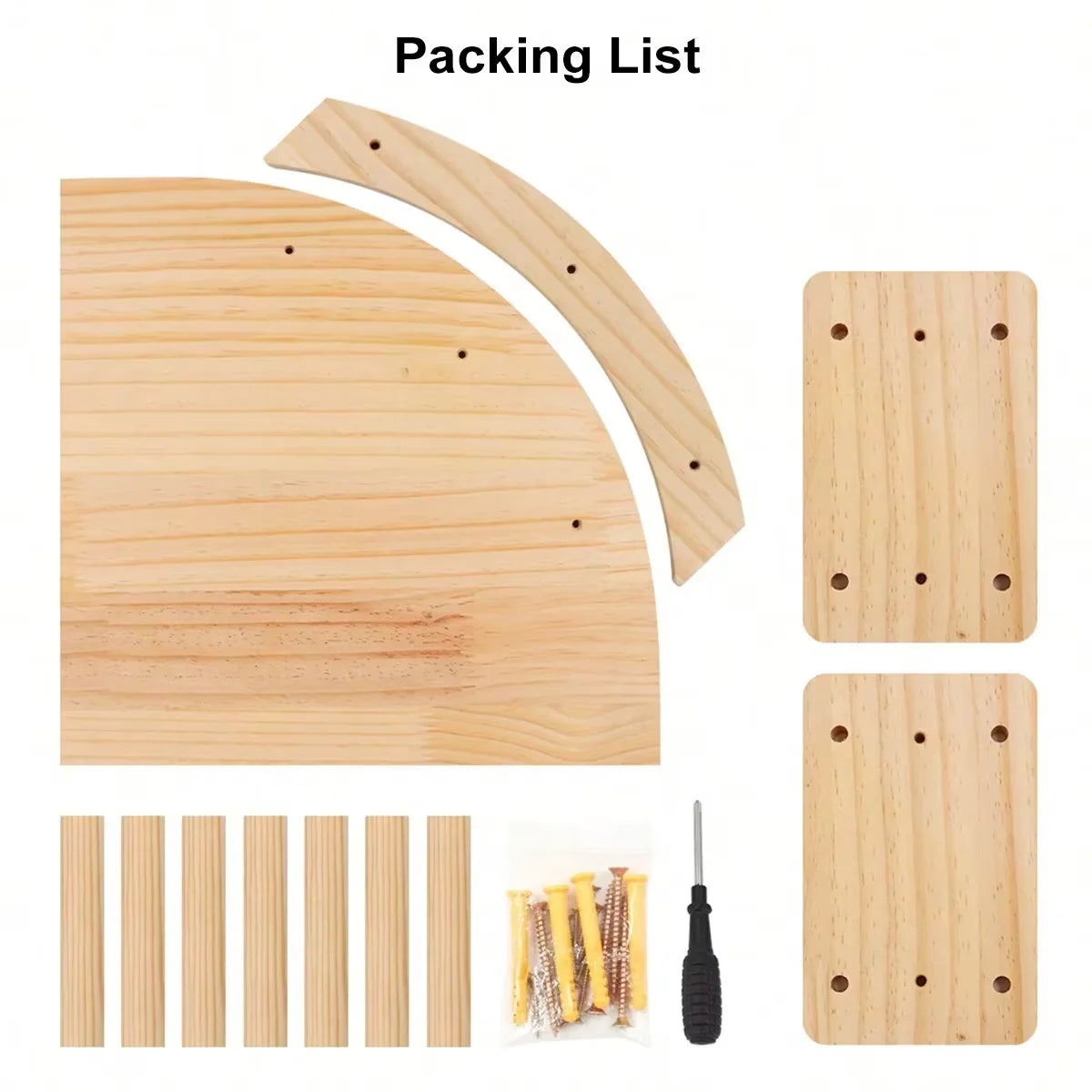 CWV Pine Wood Wall Mounted Cat Tree With Steps Hammock