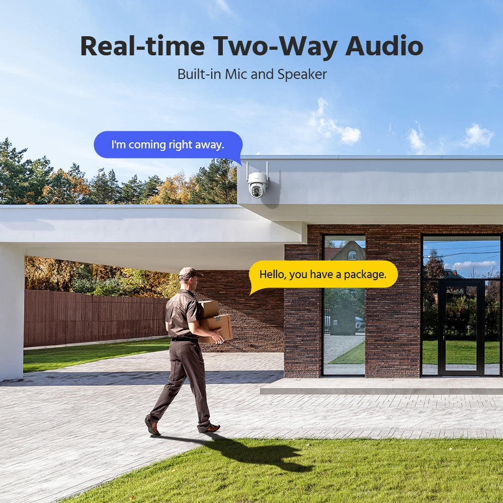 ANNKE 4MP Solar Wireless Security Camera Outdoor WiFi 6 Camera PIR Human Detection Full-Color Night Vision Pan/Tilt 270° Two-Way Talk IP65 Waterproof