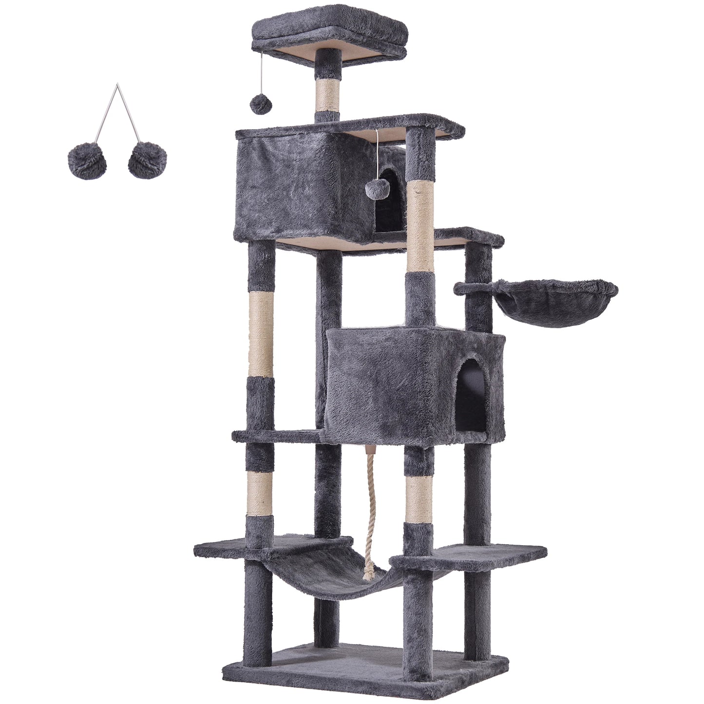 JHK Multi Level Cat Tree With Sisal Posts And Condo