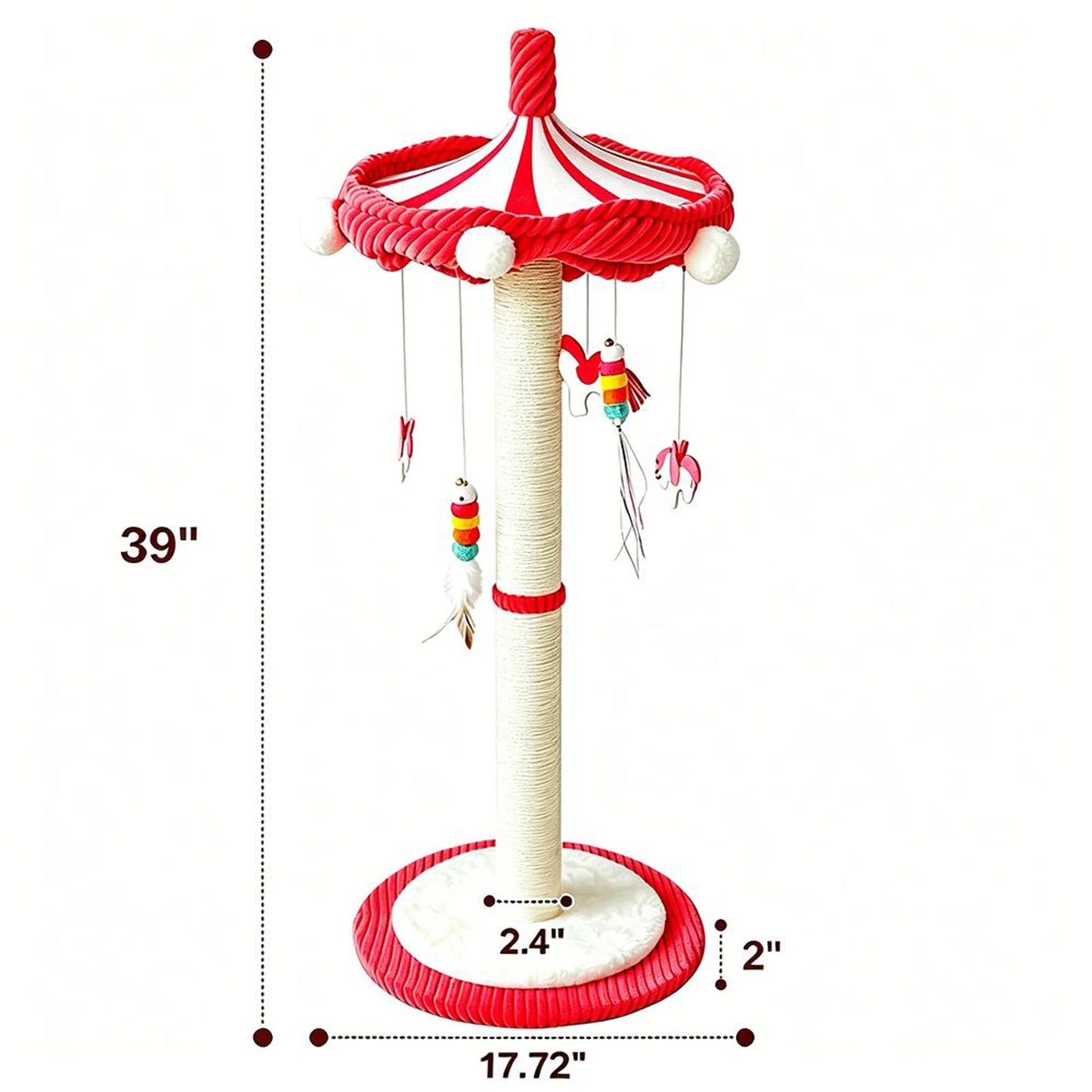 CWV Cat Scratching Post Tower With Rotating Feather Teaser