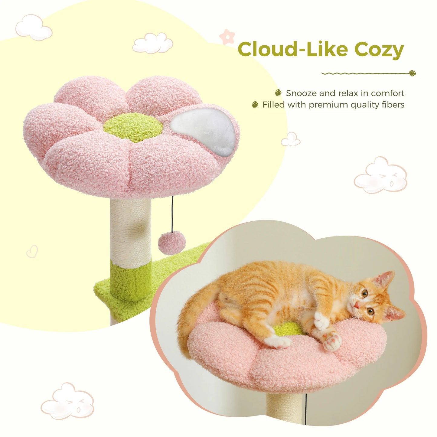 PAWZ Road Flower Cat Tree With Sisal Scratching Posts