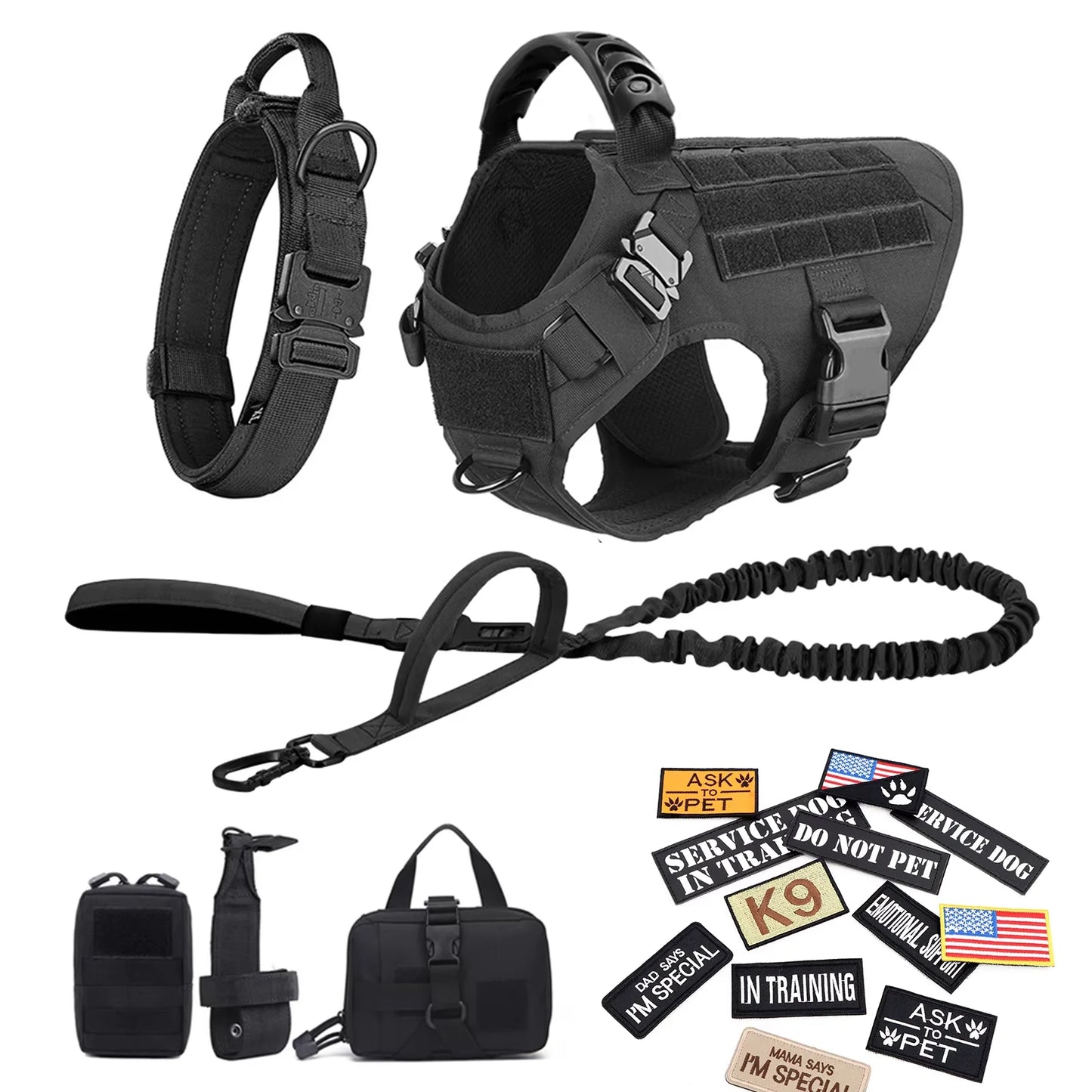 Tactical Nylon Dog Harness Vest With Quick Release Buckle