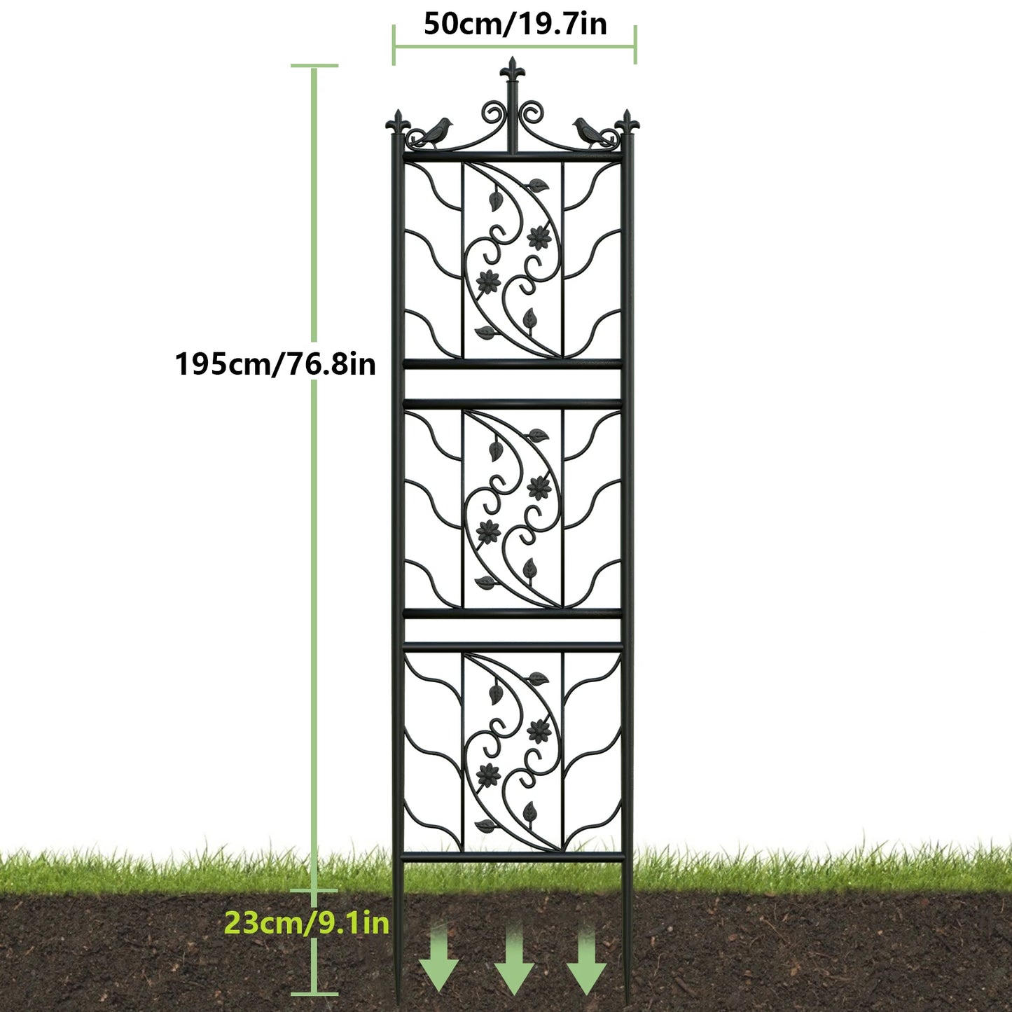 Garden Trellis Metal Fence Panel For Climbing Plants And Flowers
