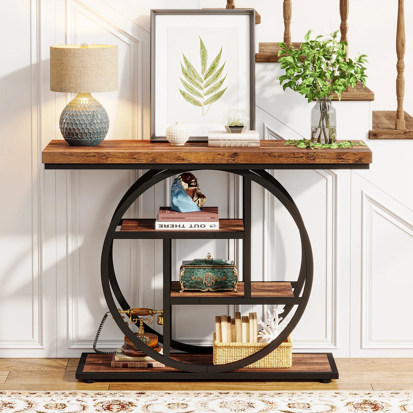 Tribesigns 4 Tier Metal Console Table Entryway Living Room Storage