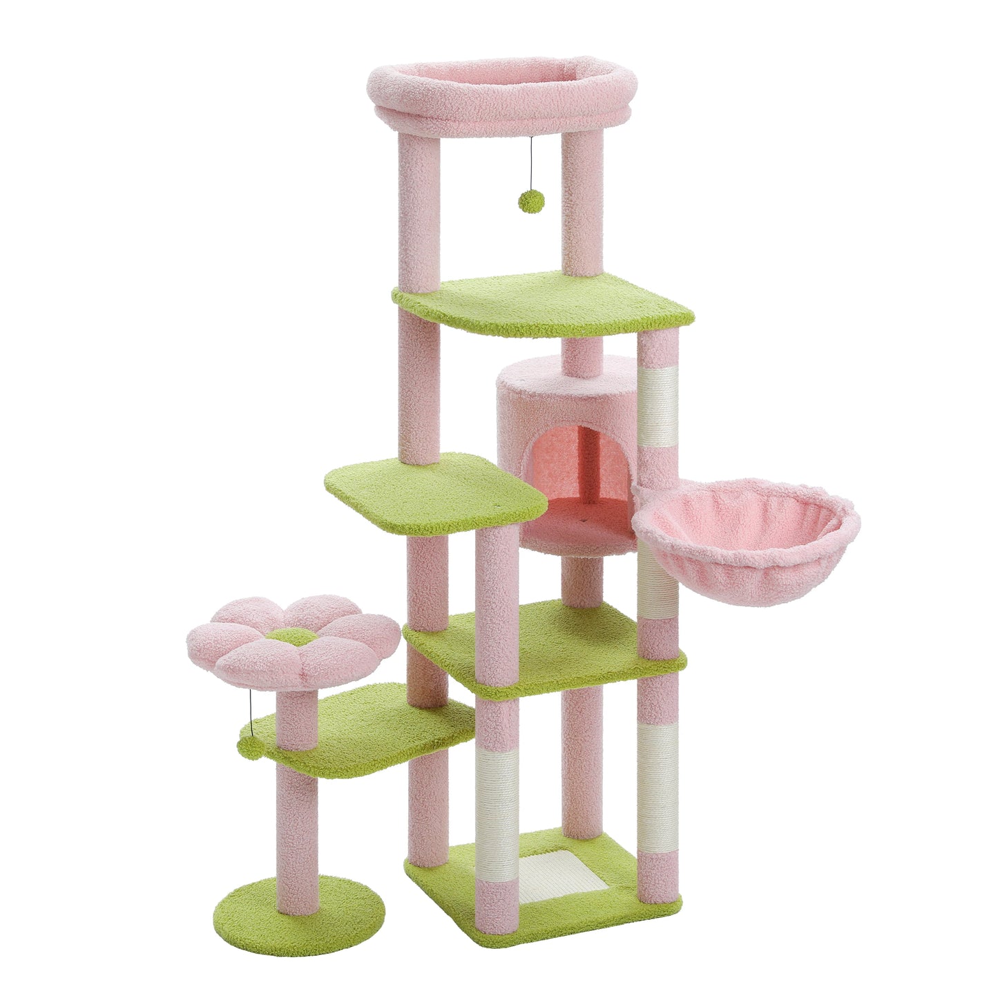 Petepela Indoor Cat Tree With Hammock And Scratching Post