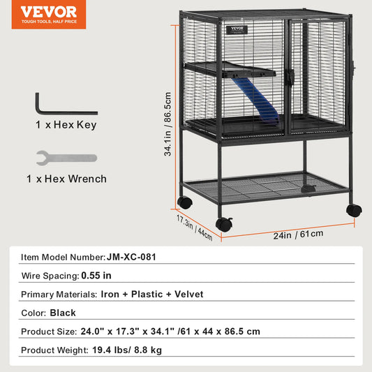 Ferret Cage 4-Tier Critter Nation Metal Cage Small Animals