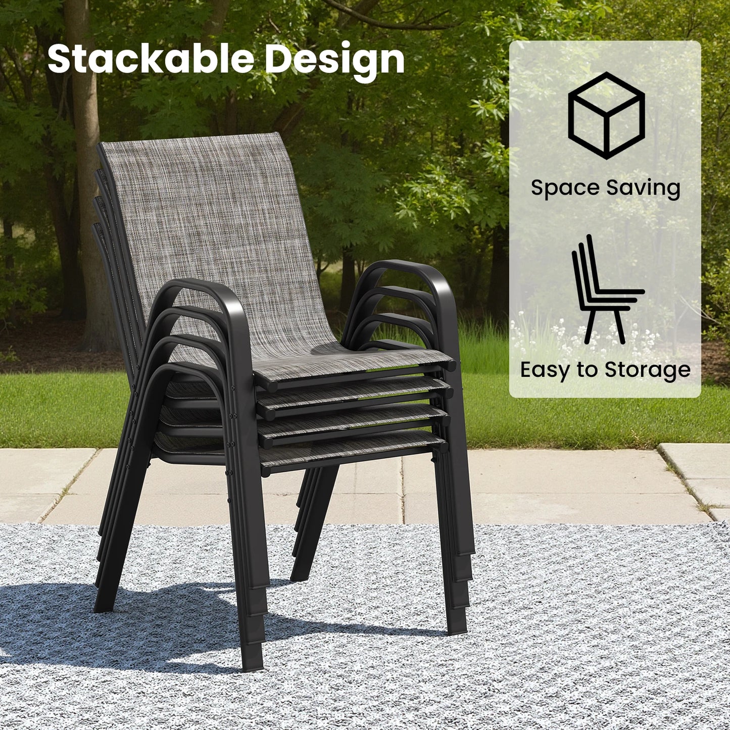 Seven Piece Metal Round Outdoor Dining Set For Patios