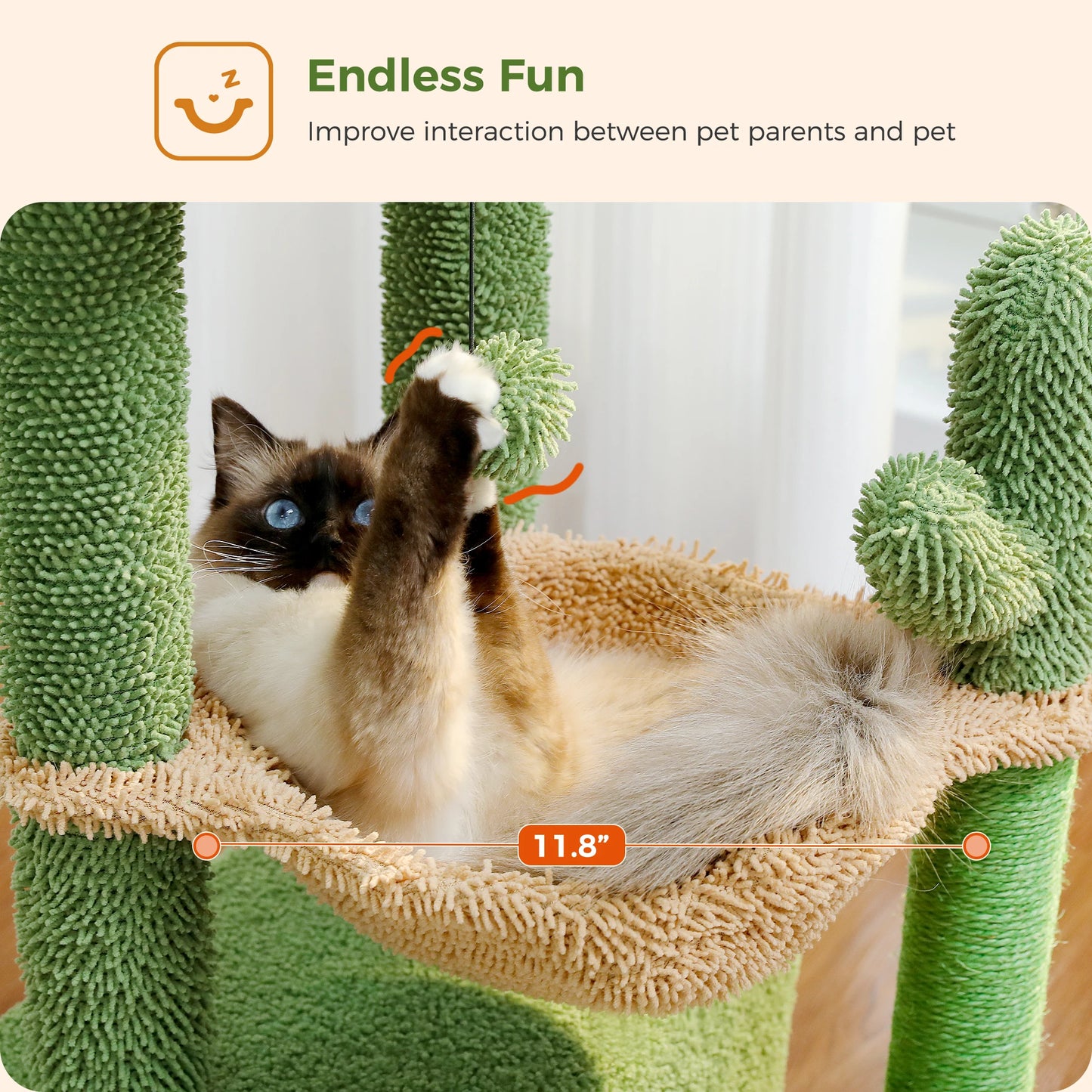 Pequlti 4 In 1 Cactus Cat Tree With Scratching Post