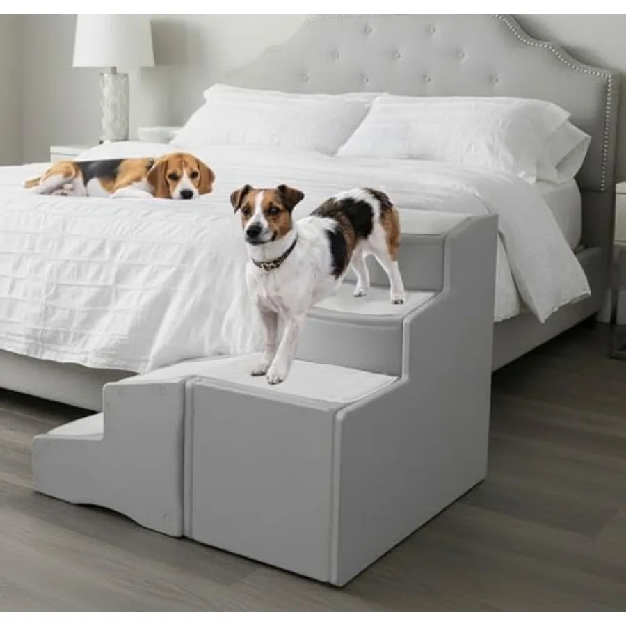 Adjustable Pet Bed Steps With Removable Washable Carpet Storage