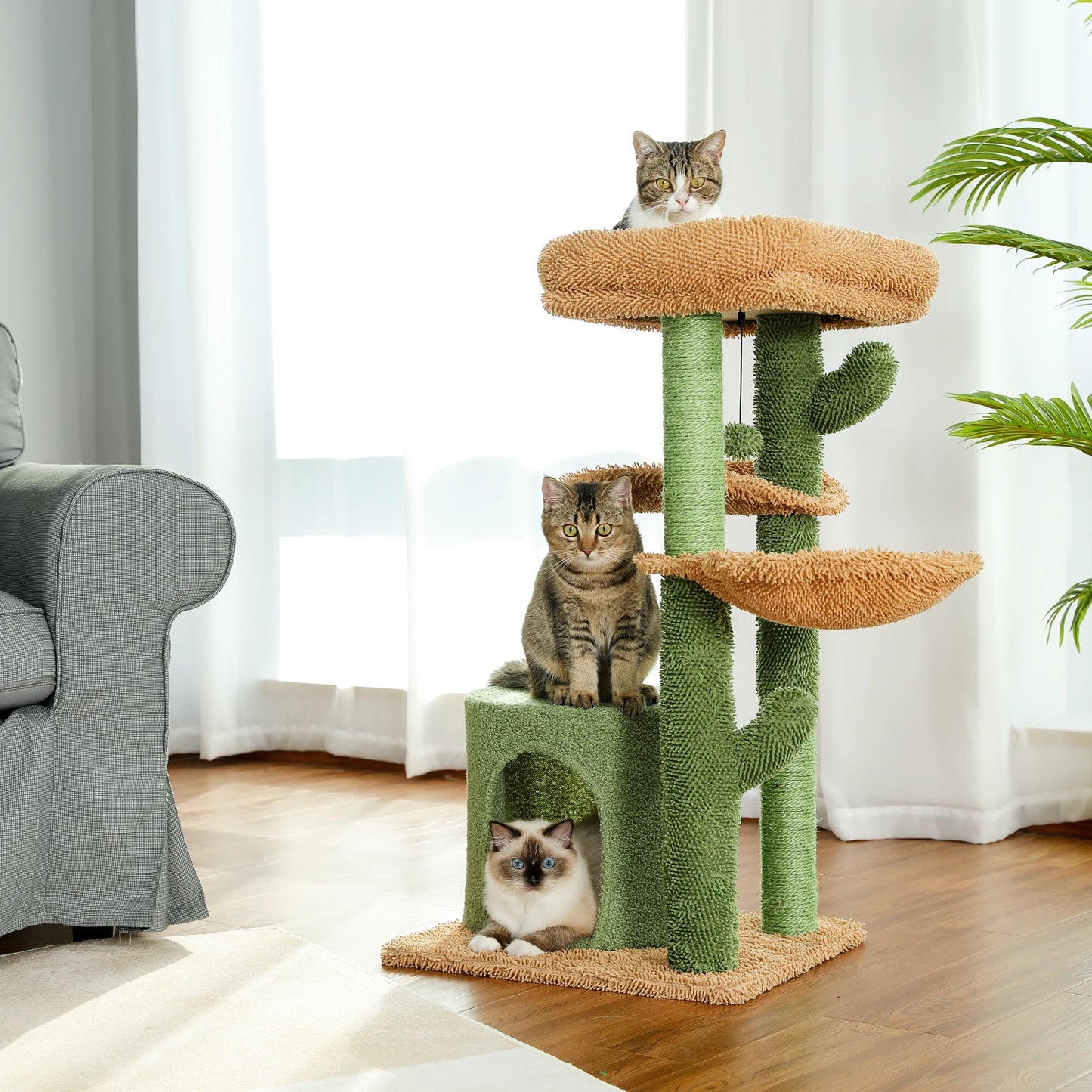Pawz Road Three Tier Cactus Cat Tree With Scratching Post