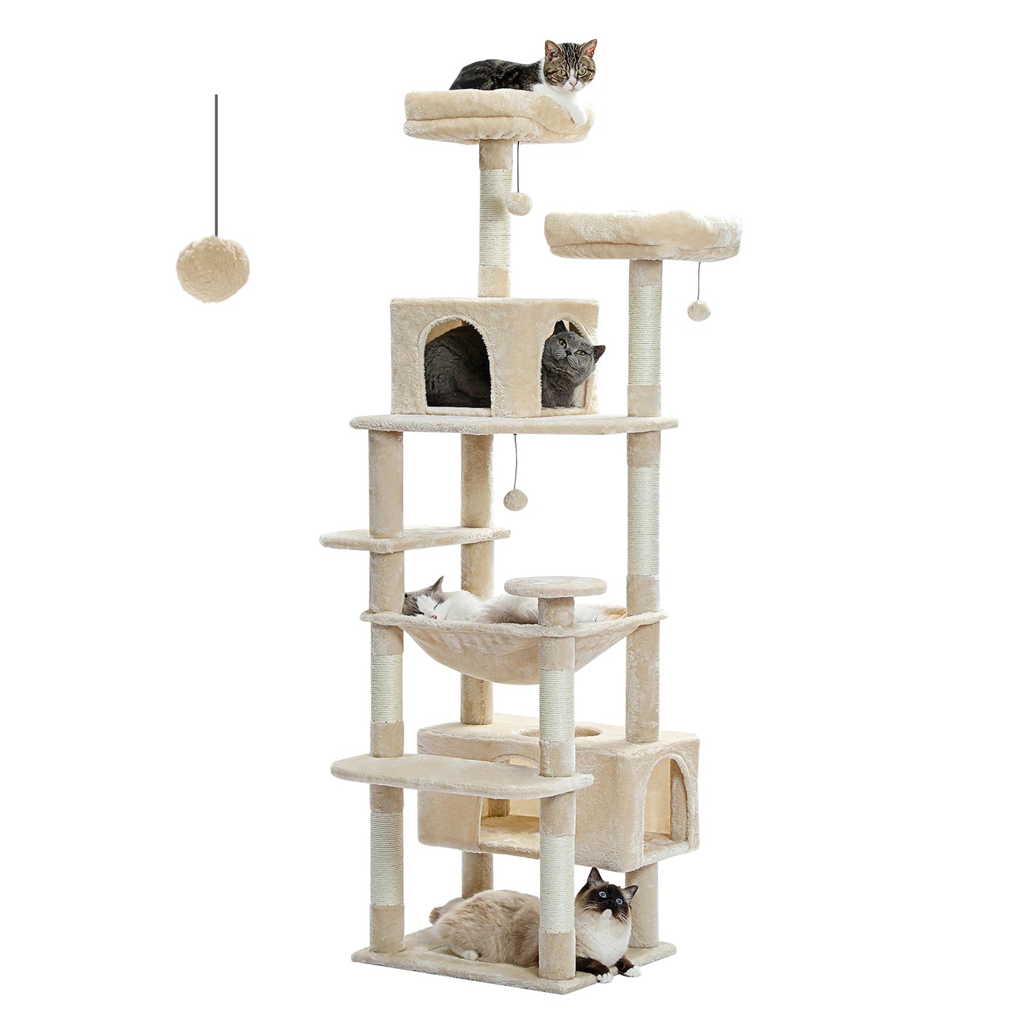 PAWZ Road Large Cat Tree With Scratching Posts And Hammock