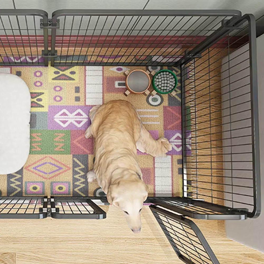 Stainless Steel Dog Fence Playpen Foldable Puppy Exercise Kennel